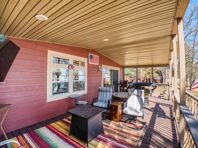 23660 Cap Endres Rd NE, Cass Lake, MN 56633 - wooden terrace with outdoor dining area
