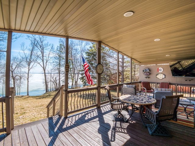 23660 Cap Endres Rd NE, Cass Lake, MN 56633 - view of wooden terrace