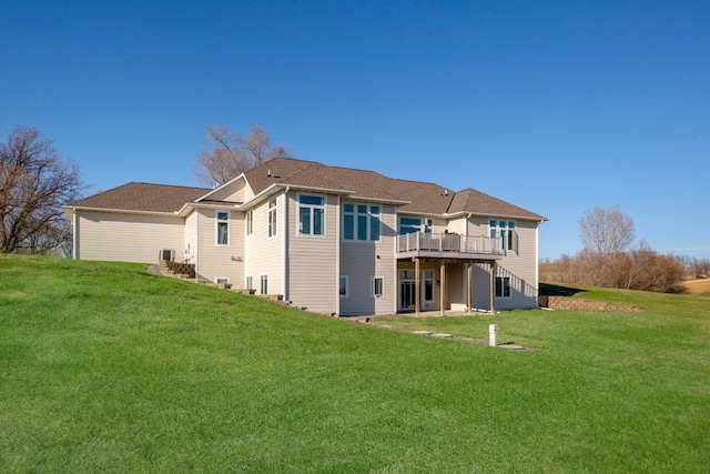 6570 Chester Ave, Webster Twp, MN 55057 - rear view of property featuring a deck and a lawn
