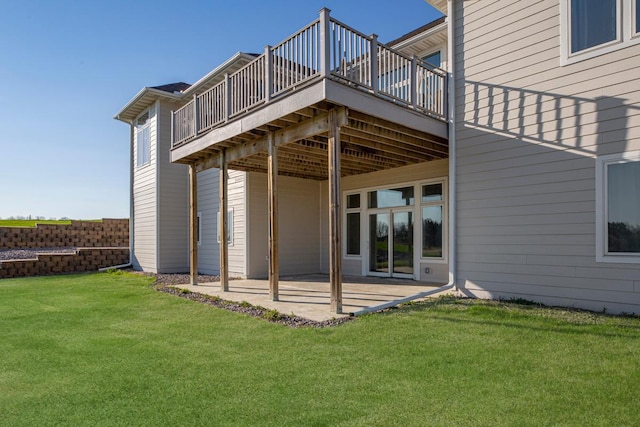 6570 Chester Ave, Webster Twp, MN 55057 - rear view of property with a wooden deck, a yard, and a patio area