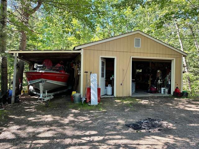 garage featuring a detached garage