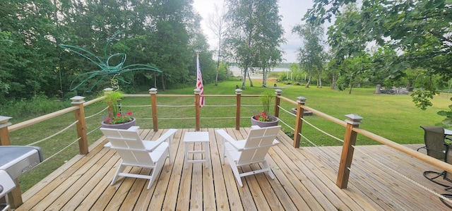 30280 County Highway 26, Holmesville Twp, MN 56501 - wooden deck featuring a yard