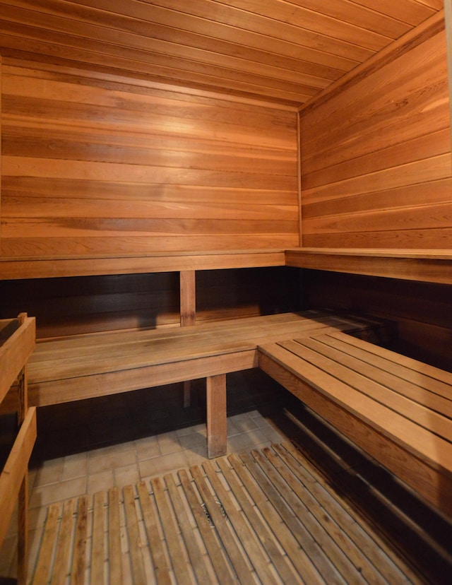 view of sauna