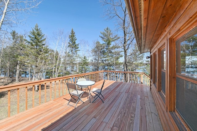 2746 Swift Ln NW, Hackensack, MN 56452 - wooden terrace with view of scattered trees