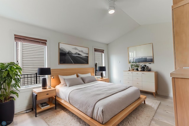 3463 Loberg Dr, West Fargo, ND 58078 - bedroom with lofted ceiling and light wood-style flooring