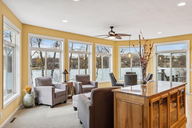 5320 132nd St W, Apple Valley, MN 55124 - sunroom featuring recessed lighting, visible vents, baseboards, and plenty of natural light