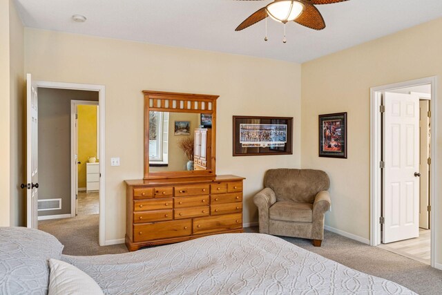 5320 132nd St W, Apple Valley, MN 55124 - bedroom with visible vents, ceiling fan, carpet floors, and baseboards