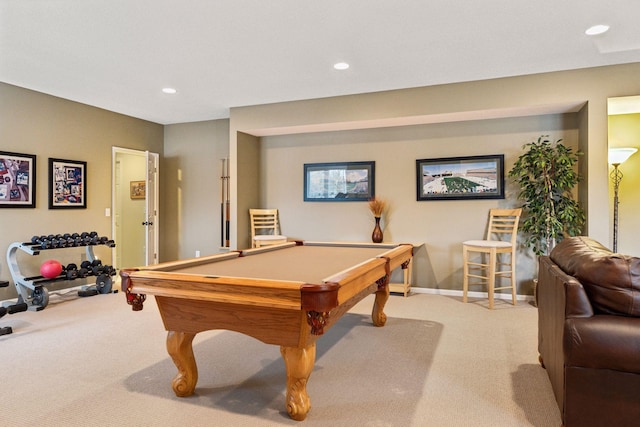5320 132nd St W, Apple Valley, MN 55124 - rec room featuring billiards, recessed lighting, baseboards, and carpet floors