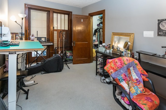 home office with carpet