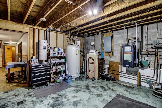 6775 State 87 SW, Backus, MN 56435 - unfinished basement featuring water heater