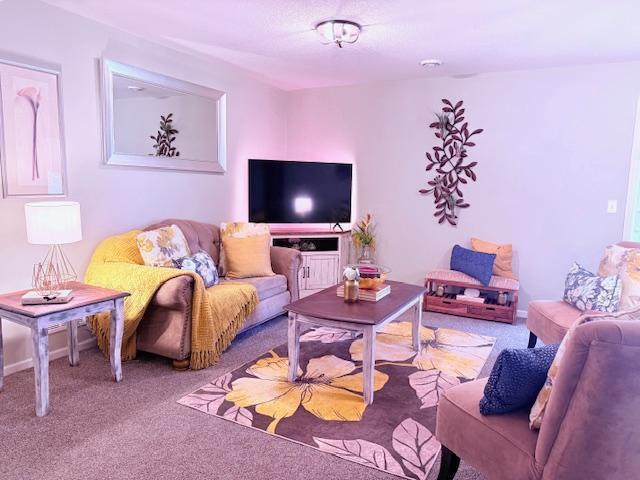 view of carpeted living area