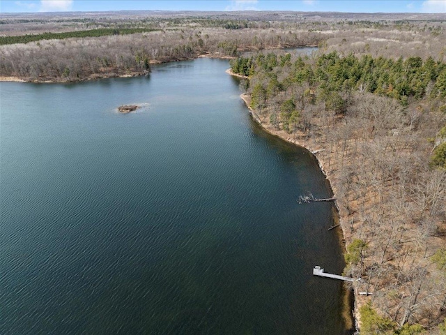 1587 Stallion Rd SW, Pillager, MN 56473 - birds eye view of property with a wooded view and a water view