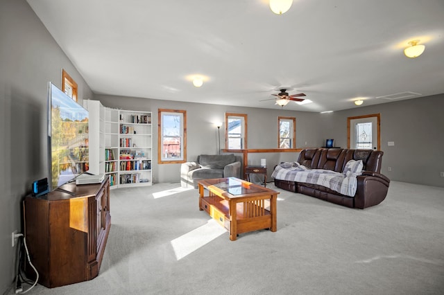 13150 345th Ave, Waseca, MN 56093 - living area with carpet and ceiling fan