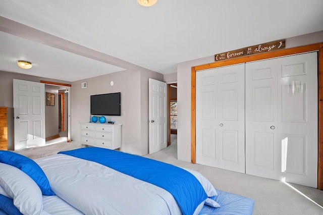 13150 345th Ave, Waseca, MN 56093 - bedroom featuring baseboards, light carpet, and a closet
