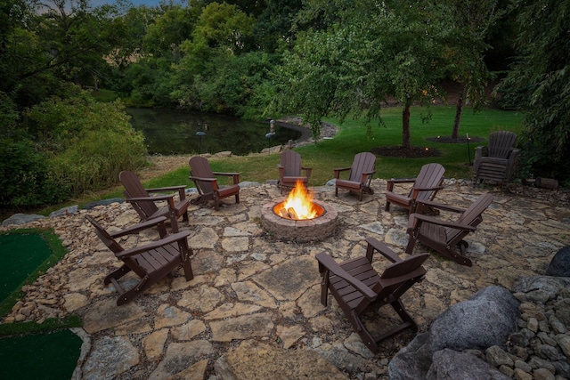 2012 Pine Ridge Dr W, Saint Paul, MN 55118 - view of patio with an outdoor fire pit