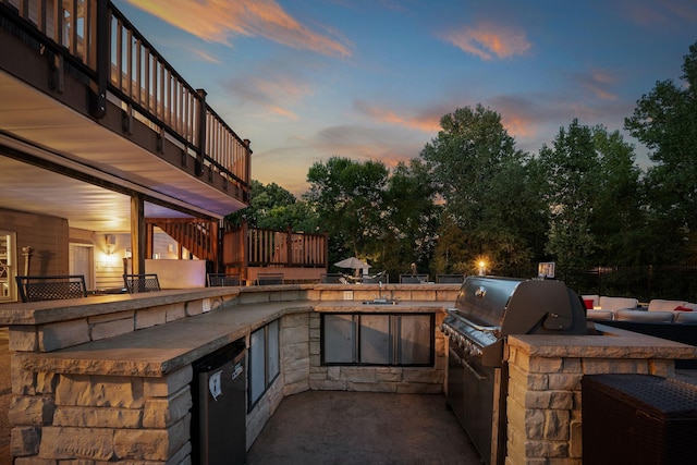 2012 Pine Ridge Dr W, Saint Paul, MN 55118 - patio terrace at dusk featuring area for grilling