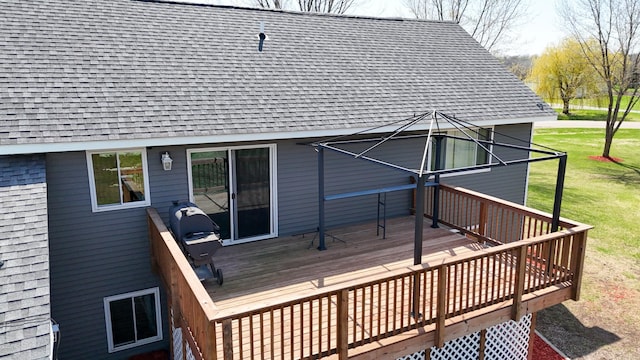 5526 Prairie Grass Dr, Brockway Twp, MN 56377 - wooden deck featuring a yard