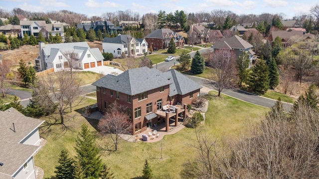 aerial view featuring a residential view