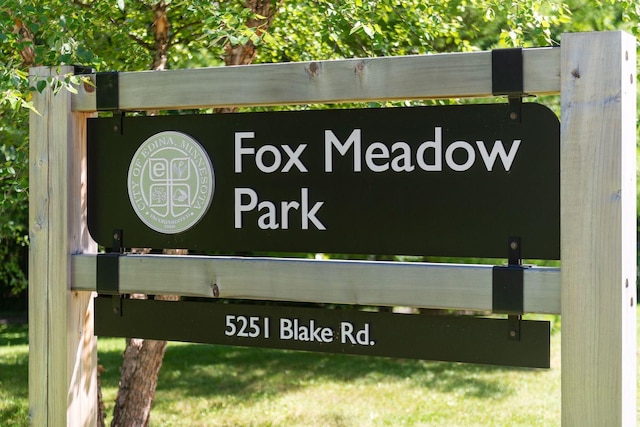 view of community sign