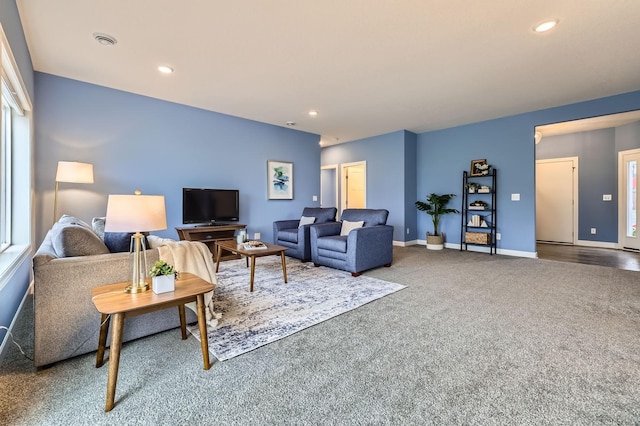 15141 Partridge St NW, Andover, MN 55304 - carpeted living area featuring recessed lighting and baseboards