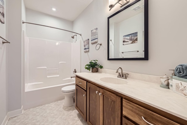 15141 Partridge St NW, Andover, MN 55304 - full bathroom with vanity, toilet, and bathtub / shower combination