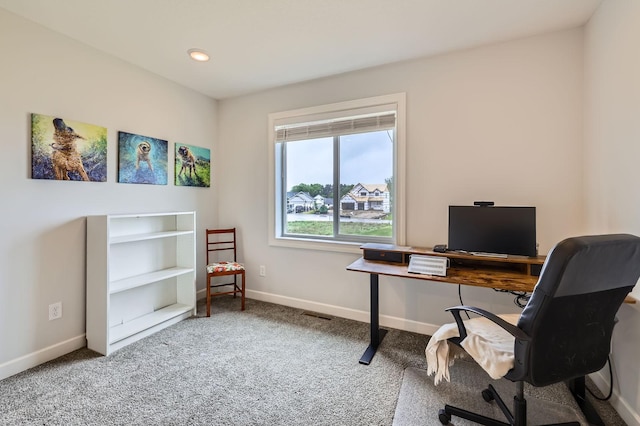 15141 Partridge St NW, Andover, MN 55304 - carpeted office featuring baseboards and recessed lighting