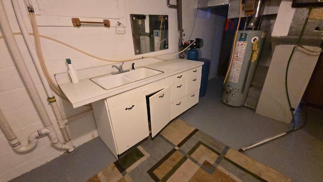 1509 2nd Ave SW, Austin, MN 55912 - bathroom featuring vanity and gas water heater