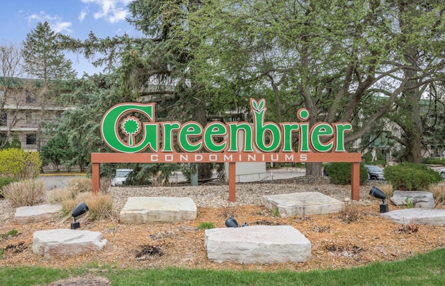 view of community sign