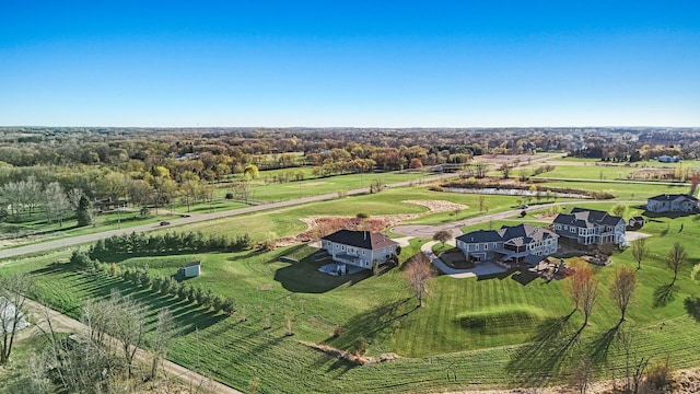 drone / aerial view with a rural view