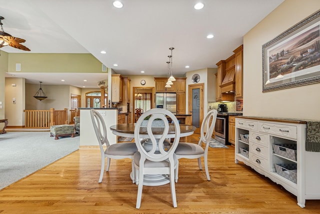3041 209th Ln NW, Oak Grove, MN 55011 - dining area featuring recessed lighting, light wood-style floors, and ceiling fan