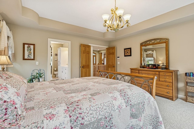 3041 209th Ln NW, Oak Grove, MN 55011 - carpeted bedroom with a chandelier and ensuite bath
