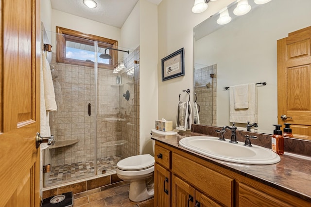 3041 209th Ln NW, Oak Grove, MN 55011 - full bath with vanity, a shower stall, and toilet