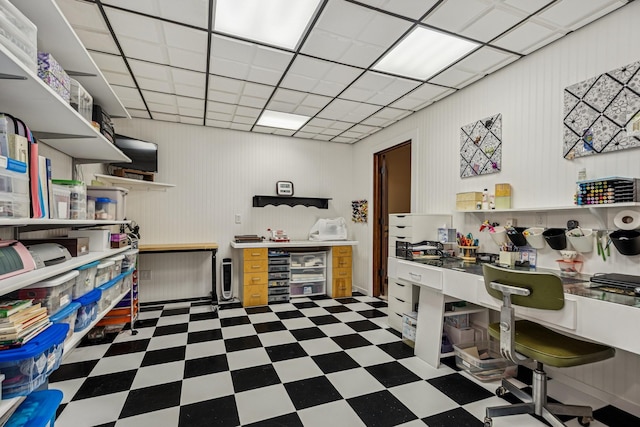 3041 209th Ln NW, Oak Grove, MN 55011 - office area featuring tile patterned floors and built in desk