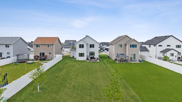 5521 8th St W, West Fargo, ND 58078 - view of yard with a gazebo, a residential view, and a patio