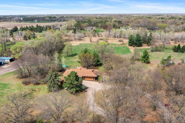 drone / aerial view featuring a rural view