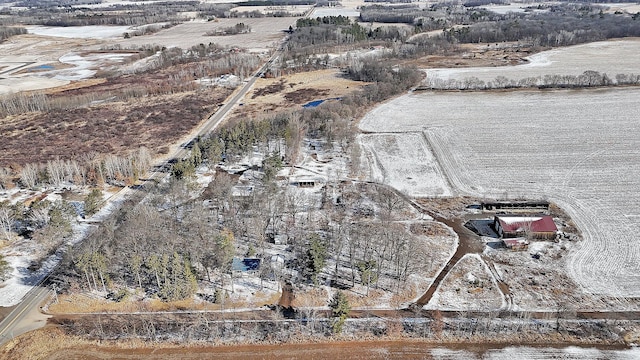 aerial view with a rural view