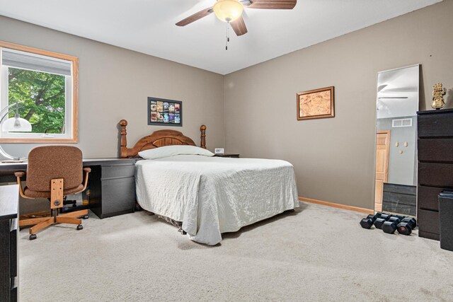 5450 Raven Point Rd, Prior Lake, MN 55372 - bedroom featuring carpet floors, a desk, ceiling fan, and baseboards