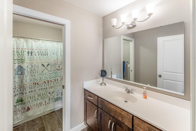 11328 Blazingstar Ln, Lake Elmo, MN 55042 - bathroom featuring vanity, a shower with shower curtain, and baseboards
