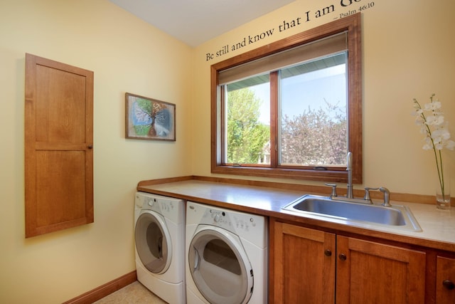 26 Deerwood Ct, North Mankato, MN 56003 - laundry area with separate washer and dryer and cabinet space