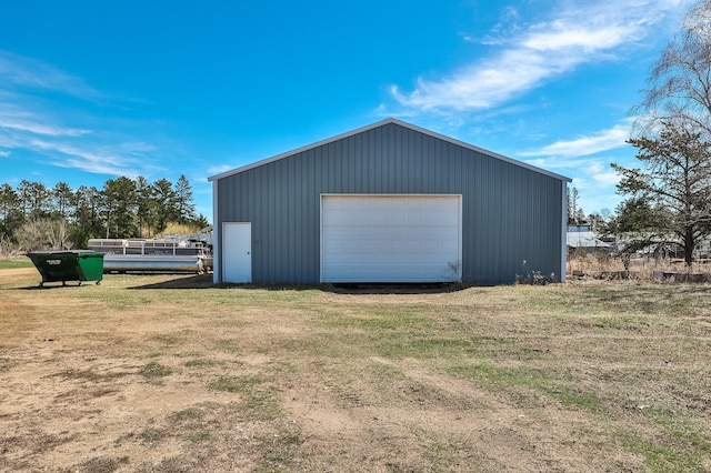 view of detached garage