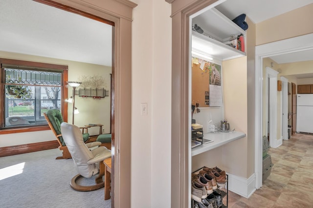corridor with baseboards