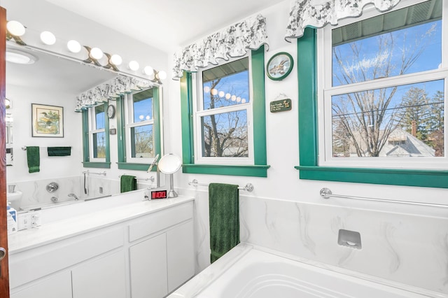 bathroom with a tub