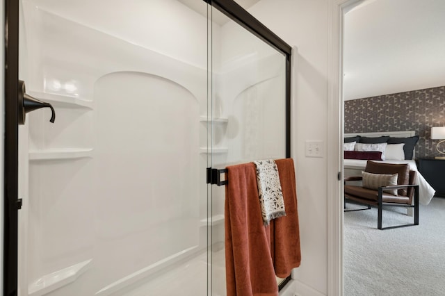 22648 Isla Way, Rogers, MN 55374 - full bath with wallpapered walls and a stall shower
