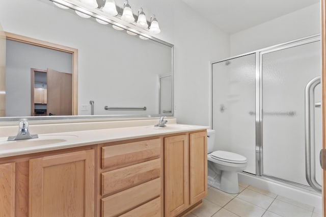 7100 Metro Blvd Unit 116, Edina, MN 55439 - full bath featuring tile patterned flooring, double vanity, a stall shower, and toilet