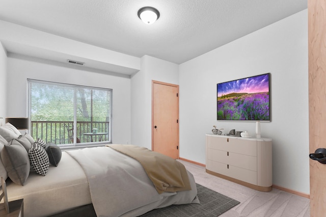 7100 Metro Blvd Unit 116, Edina, MN 55439 - bedroom featuring light carpet, a textured ceiling, and baseboards