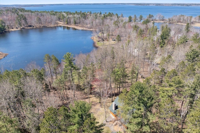 aerial view of a nearby body of water