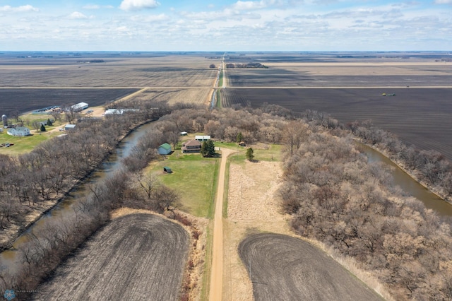 aerial view with a rural view