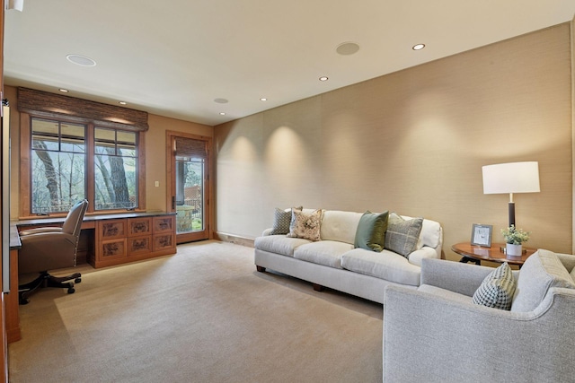 12535 Beach Cir, Eden Prairie, MN 55344 - living area featuring light carpet and recessed lighting