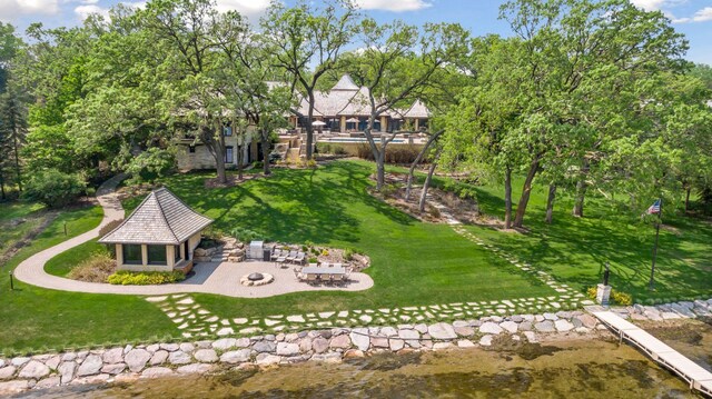 12535 Beach Cir, Eden Prairie, MN 55344 - exterior space featuring a fire pit and a patio