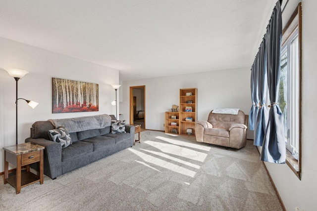 view of carpeted living area